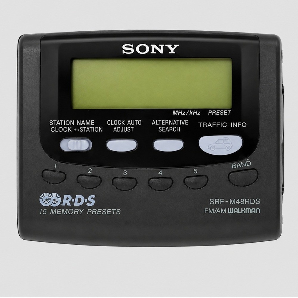 Sony SRF-M48RDS Portable FM AM RDS Walkman Radio PLL Belt Clip Vintage